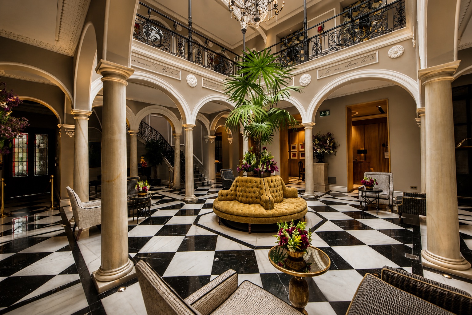 Luxury hotel lobby in Marbella